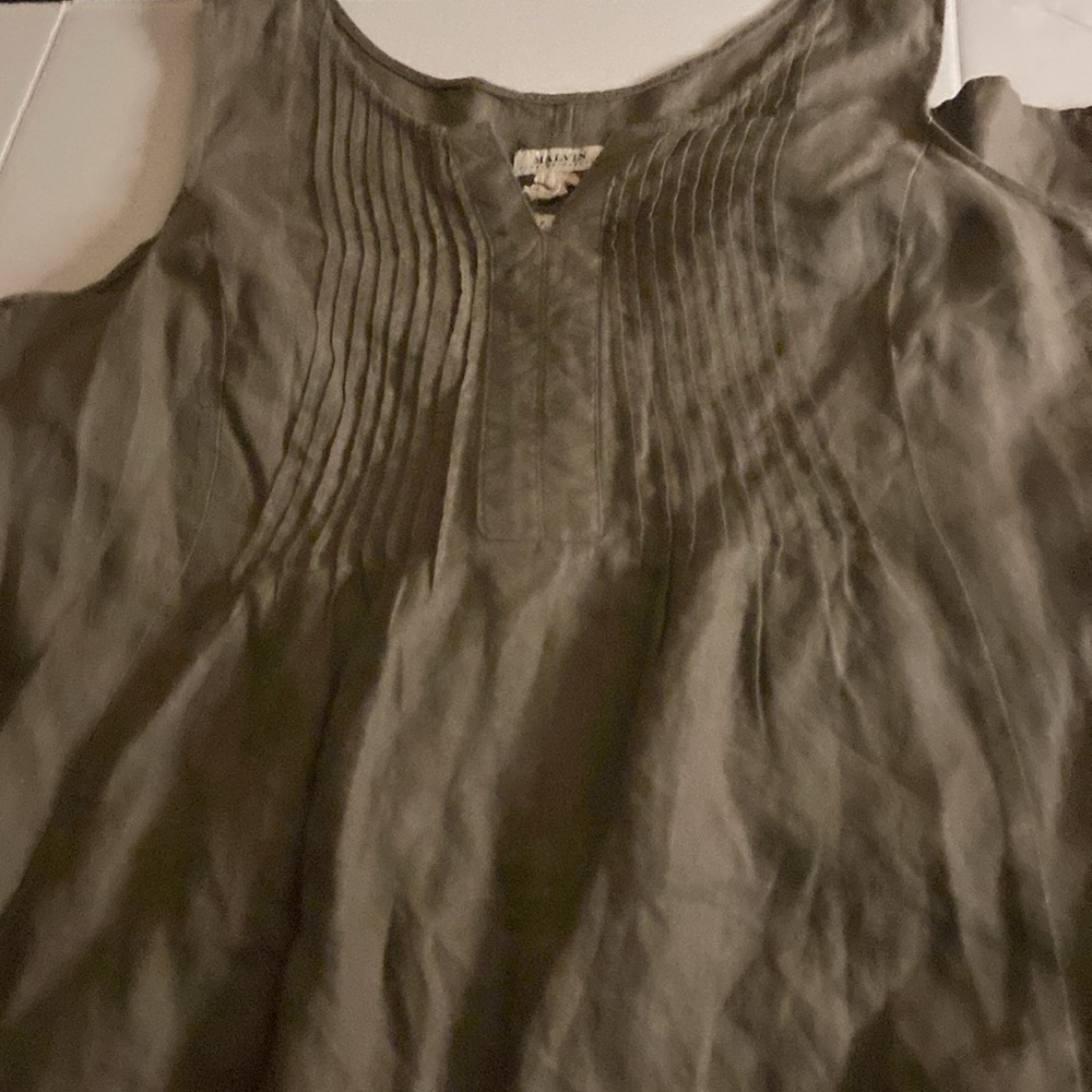 Malvin 100 percent olive green maxi Sleeveless Dress